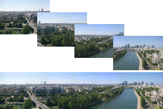 Assemblage de photos pour vues panoramiques aériennes